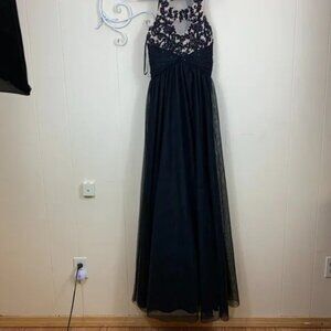 Blondie Black Embroidered Wedding Prom Gown Evening Dress Size 3 NWT